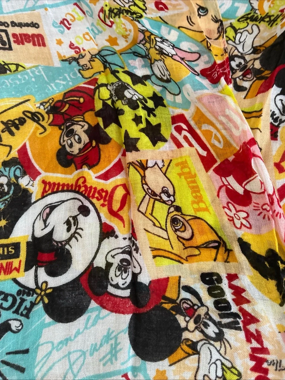 Disney Multicolor Mickey & Friends Scarf Wrap